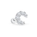 Ladies' Stud Earring with Zirconia Small Ear Jewellery with Screw-Back Ball Sparkling Decorative Motif Costume Metal Packaging 1 Piece 18