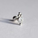 Ladies' Stud Earring with Zirconia Small Ear Jewellery with Screw-Back Ball Sparkling Decorative Motif Costume Metal Packaging 1 Piece 36