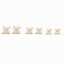 Ladies' Stud Earrings Flowers with Zirconia 8