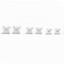 Ladies' Stud Earrings Flowers with Zirconia 9