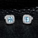 Ladies' Stud Earrings with Gemstone R73 3