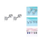 Ladies' Stud Earrings with Gemstone 6