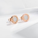 Ladies' Stud Earrings with Roman Numerals 3