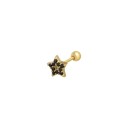 Ladies' Stud Earrings with Small Stones Ornament in the Shape of a Heart, Star, Crescent Moon or Flower Post with Ball Costume Jewellery 5
