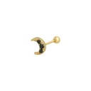 Ladies' Stud Earrings with Small Stones Ornament in the Shape of a Heart, Star, Crescent Moon or Flower Post with Ball Costume Jewellery 7