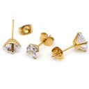 Ladies' Stud Earrings with Zircon G451 10
