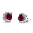 Ladies' Stud Earrings with Zirconia 14