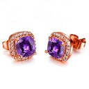 Ladies' Stud Earrings with Zirconia 17