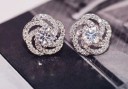 Ladies' Stud Earrings with Zircons G354 4