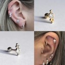 Ladies' Stud Earrings with Zircons 42