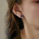 Ladies' Stud Earrings with Zircons 9