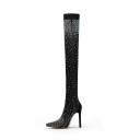 Ladies' Stylish Ankle Boots with Rhinestones - Black 4