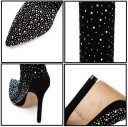 Ladies' Stylish Ankle Boots with Rhinestones - Black 8