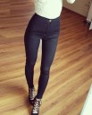 Ladies' Stylish High-Waisted Jeans J1773 12