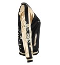 Ladies' Stylish Jacket with Flowers - Black and Gold 8