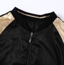Ladies' Stylish Jacket with Flowers - Black and Gold 14