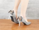 Ladies' Suede Court Shoes with Bow J1761 12