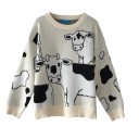 Ladies' Sweater with Cow Print 3