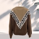 Ladies' Sweater with Leopard Print A2204 3