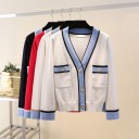 Ladies' Sweater with Pockets and Buttons 7