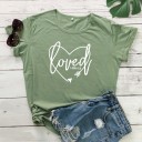 Ladies' T-shirt with Loved Print 20