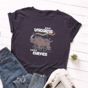 Ladies' T-shirt with Rhinoceros Print 1