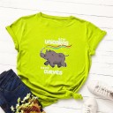 Ladies' T-shirt with Rhinoceros Print 9