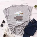 Ladies' T-shirt with Rhinoceros Print 2