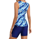 Ladies' Tankini Swimwear with Shorts and Adjustable Sides Polyester Elastane Two-Piece Swimwear for Swimming and Beach 5