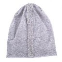Ladies' Thin Cap with a Vertical Stripe of Sparkling Stones Soft and Pleasant Material Made from Cotton and Polyester One Size Fits All 3