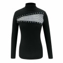 Ladies' Top with Mesh Neckline 1