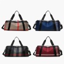 Ladies' travel bag with a checkered pattern for weekends and holidays Two handles and a detachable shoulder strap Nylon Dimensions 32 x 21 x 52 cm 5