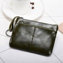 Ladies' travel mini wallet made of PU leather Two zip pockets Strap with metal ring for keys Dimensions 12.5 x 9.1 x 0.6 cm 4