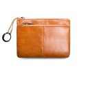 Ladies' travel mini wallet made of PU leather Two zip pockets Strap with metal ring for keys Dimensions 12.5 x 9.1 x 0.6 cm 7