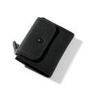 Ladies' Travel Mini Wallet with a Textured Surface Flap with Snap Fastener Zip with Strap PU Leather and Polyester Dimensions 11.5 x 9.3 x 1