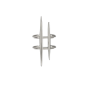 Ladies' Trendy Double Ring 4.2 x 1.7 cm Adjustable Size Stainless Steel Open Ring with Parallel Line Modern Jewellery 7