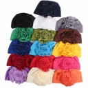Ladies' Turban Hat with Large Ruched Flower on the Side Elegant Headwear Made from Cotton and Polyester One Size Fits All 17