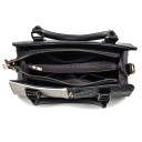 Ladies' Two-Tone Handbag Made of Synthetic Leather for Hand or Shoulder Use Diamond Quilted Stitching Decorative Zip Detachable Strap 32 x 7