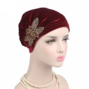 Ladies' Velvet Turban Hat with Decorative Bead Embroidery Gathered Front Elegant Accessory One Size Fits All 6