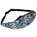 Ladies' waist bag made of polyester with a colourful all-over print 47 x 8 x 11 cm Main zip pocket Black adjustable strap with buckle 24