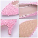 Ladies' Wedding Court Shoes with Flowers and Pearls J1172 8