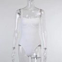 Ladies' White Bodysuit with Spaghetti Straps 5