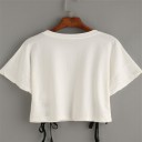 Ladies' White Crop Top with Laces 4