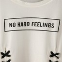 Ladies' White Crop Top with Laces 5