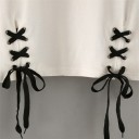 Ladies' White Crop Top with Laces 6