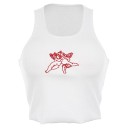 Ladies' White Crop Top with Print A1091 1