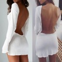 Ladies' White Dress with Exposed Back 4