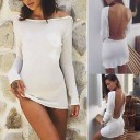 Ladies' White Dress with Exposed Back 6