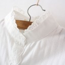 Ladies' White Long-Sleeved Shirt with Decorative Embroidery Made of 100% Cotton Button Fastening Cuffed Sleeves Timeless Classic 4