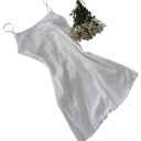 Ladies' White Nightdress with Delicate Ruching Elegant Plain Nightdress Made of Polyester and Spandex Lightweight Elastic Nightwear Comfort 2